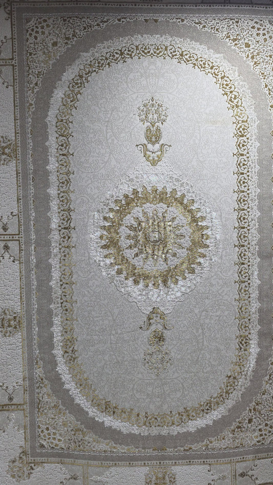 Alfombra NADOR Crema y Vizon con Motivos Turcos y Toque Cálido Premium ✨🤍🤎 — Elegancia Neutra para Hogares Acogedores