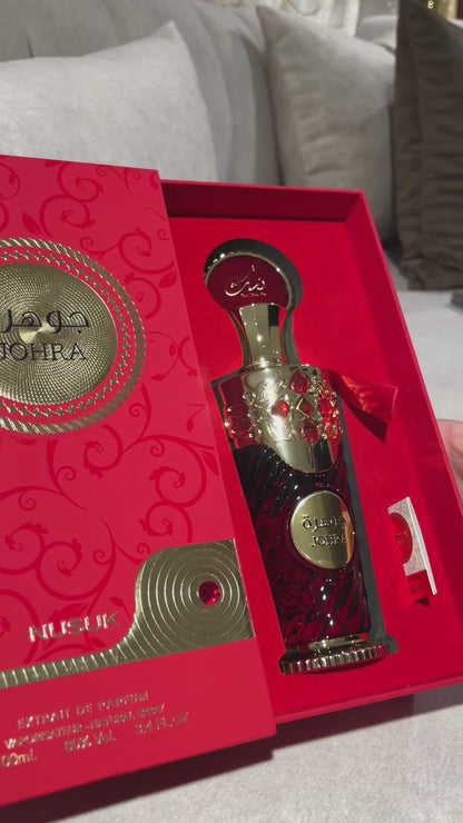 Johra by Nusuk – Extrait de Parfum 100 ml | Perfume Árabe Intenso y Lujo en Rojo