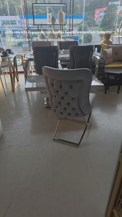 🖤✨ Silla Bongo 25 en GRIS OSCURO / GRAFITO con Base Cromada — Elegancia Moderna ✨🩶