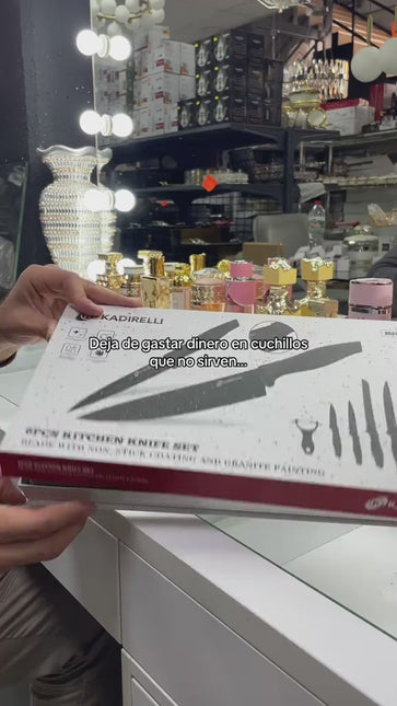Set de cuchillos de cocina KADIRELLI 6 piezas con pelador 🍴🔪