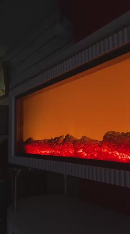 Mesa de TV con Chimenea Digital y Altavoces Bluetooth