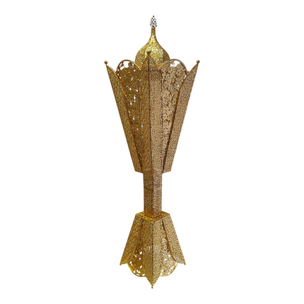 🕌 Incensário árabe dourado de 120 cm para instalação de pé – Decoração oriental de luxo