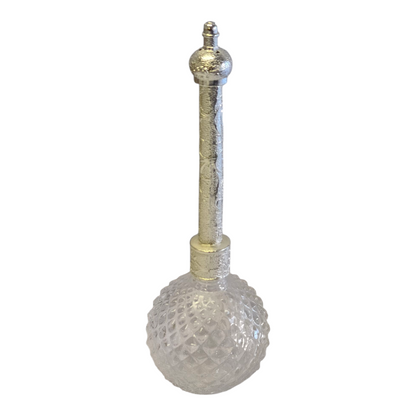 Set Árabe de Incienso y Perfume Plateado — Bandeja de Cristal y Metal de Lujo