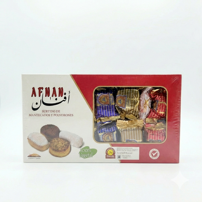 AFNAN – Sortido de Mantecados e Polvorones HALAL (Estepa) | 100% Vegetal | 700 g 🥮🕌🌿