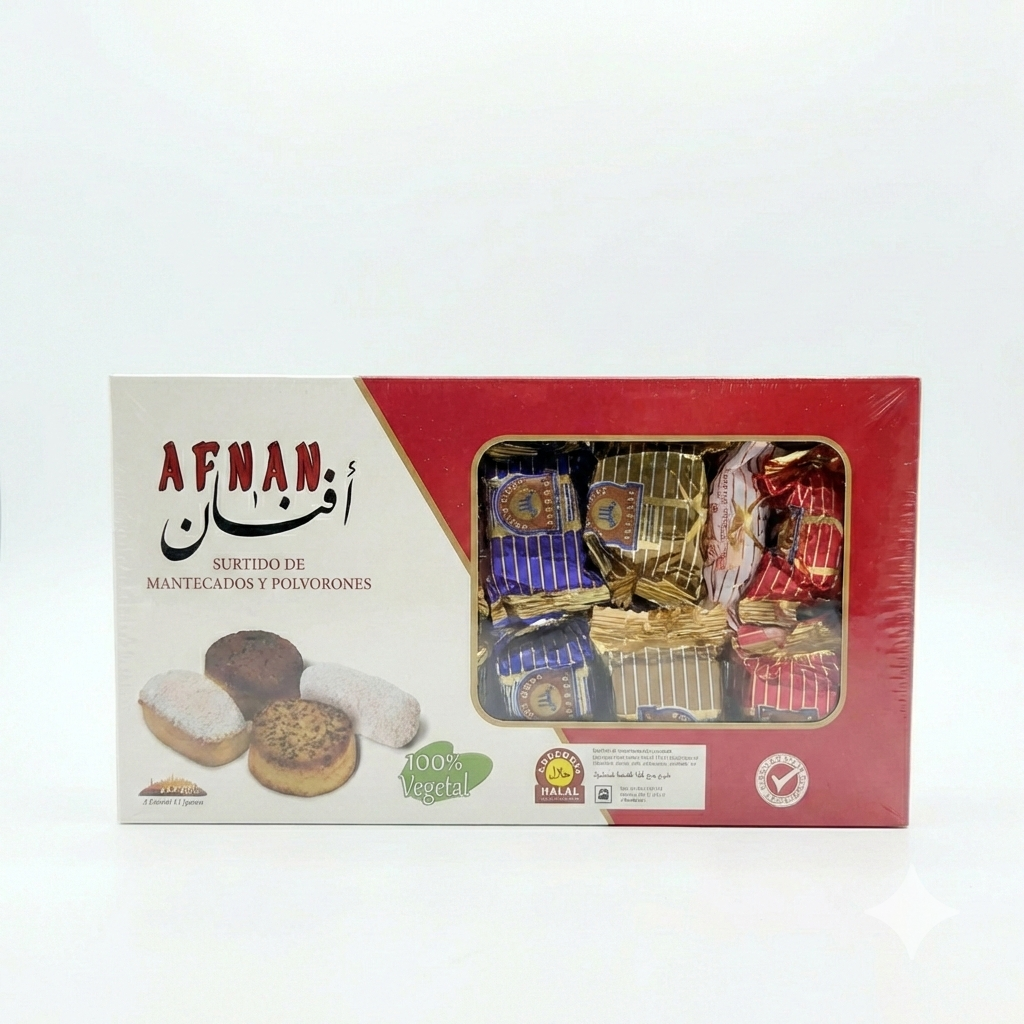 AFNAN – Surtido de Mantecados y Polvorones HALAL (Estepa) | 100% Vegetal | 700 g 🥮🕌🌿