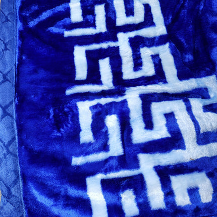 Manta Royal Esquimós 200 x 240 cm – 4 kg | Alta Qualidade, Super Macia e Quente – 100% Poliéster - AZUL