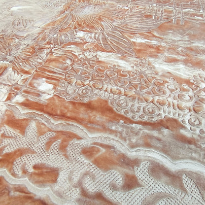 Manta de Felpa Color anaranjado - Extra Suave y Cálida para Invierno (200x230 cm, 4,5 kg)