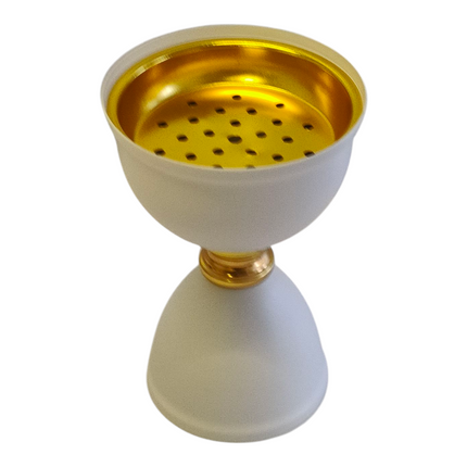 Incensário árabe branco e dourado — Design moderno e elegante