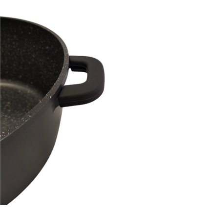 Panela antiaderente Bawary com tampa de vidro — 30 cm — Adequada para todos os tipos de fogão