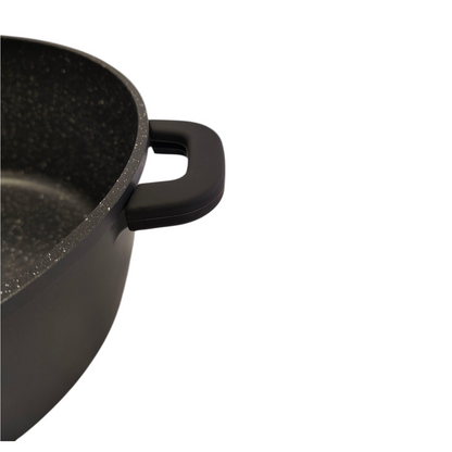 Olla Antiadherente con Tapa de Cristal Bawary — 30 cm — Apta para Todo Tipo de Cocina