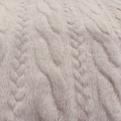 Edredón Aterciopelado con Borreguito MODELO TRAMA DE CANALÉ TRENZADO - COLOR ROSA