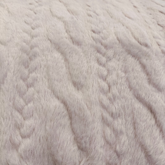 Edredón Aterciopelado con Borreguito MODELO TRAMA DE CANALÉ TRENZADO - COLOR ROSA