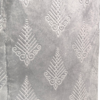 Edredón Comforter Polar con Sherpa COLOR GRIS – MODELO Hojas de Brisa - 240 x 260 cm (POLAR 16)