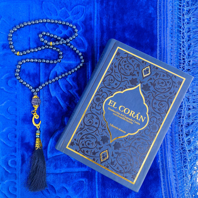 Pack Completo de Oración Islámica – Alfombra de Rezo + El Corán (Traducción al Español) + Tasbeeh a Juego