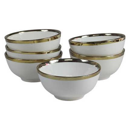 24-Piece Dinnerware Set with Gold Rim – Classic Elegance for 6 People