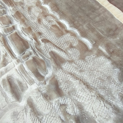 Manta de Felpa Color beige - Extra Suave y Cálida para Invierno (200x230 cm, 4,5 kg)