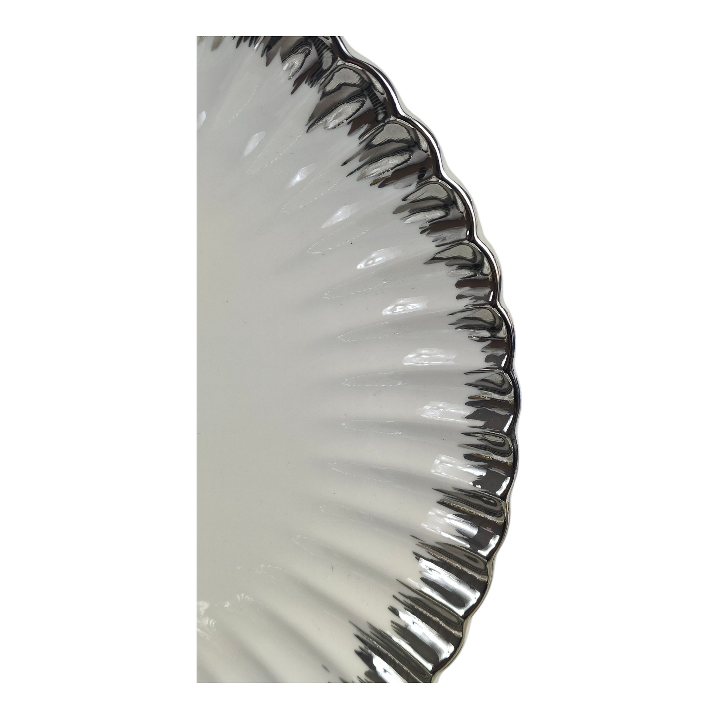 🍽️ Juego de Cerámica Ø26 cm – Pack de 9 Platos Decorativos con Borde Plateado