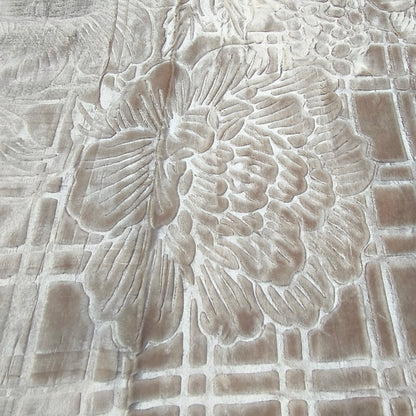 Manta de Felpa Color beige - Extra Suave y Cálida para Invierno (200x230 cm, 4,5 kg)