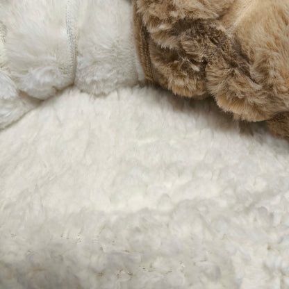 Edredón Aterciopelado con Borreguito MODELO TRAMA DE CANALÉ 2- COLOR CAFÉ