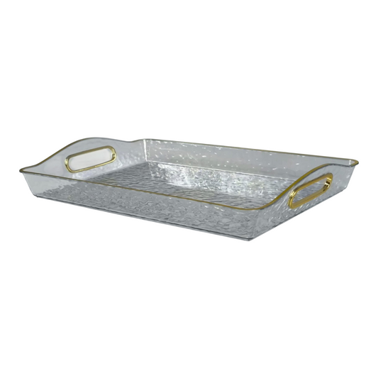 ✨ Bandeja Rectangular con Bordes Dorados ✨