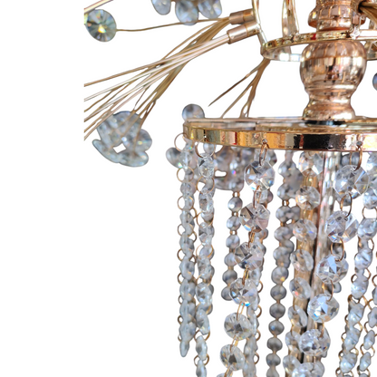 💎 Figura Decorativa de Mesa con Cristales Colgantes — Elegancia Dorada y Brillo Sofisticado ✨