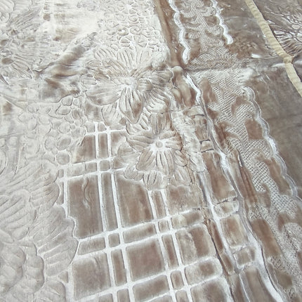 Manta de pelúcia bege - Extra macia e quente para o inverno (200x230 cm, 4,5 kg)