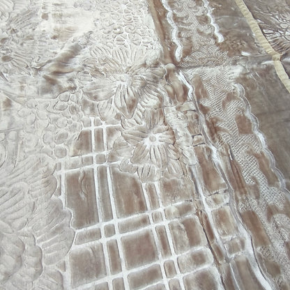 Manta de Felpa Color beige - Extra Suave y Cálida para Invierno (200x230 cm, 4,5 kg)