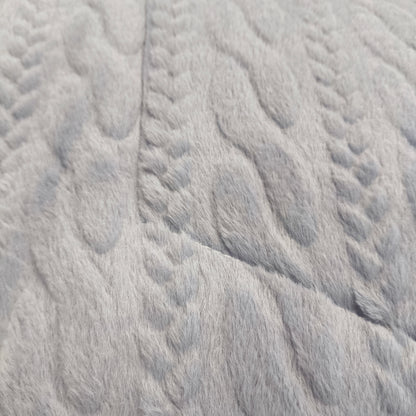 Edredón Aterciopelado con Borreguito MODELO TRAMA DE CANALÉ TRENZADO - COLOR AZUL