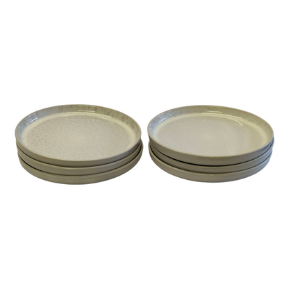 Juego de Vajilla de 24 Piezas — Gres Esmaltado Color Marfil