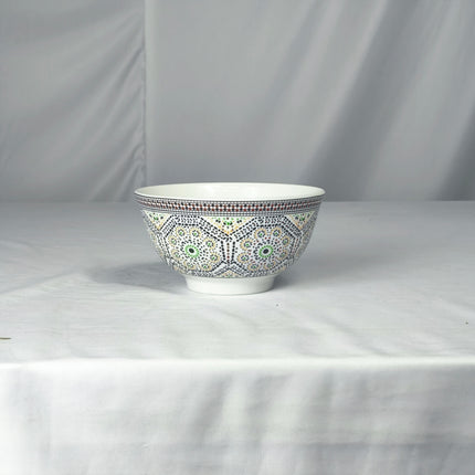 Conjunto de 12 Taças de Cerâmica Decoradas em Estilo Mediterrânico – Utensílios de Mesa Premium