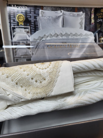 Juego de Cama para Novias "Monza" – Elegancia y Estilo Contemporáneo - COLOR CREMA