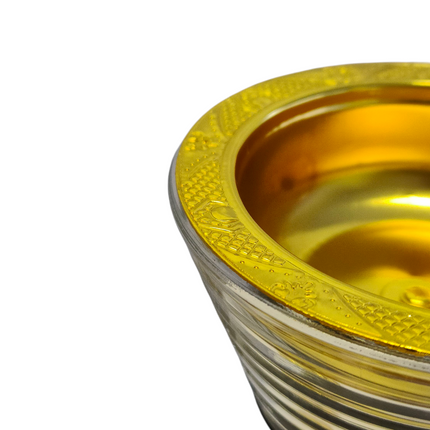 Queimador de incenso elétrico dourado e preto — Design em cristal com detalhes luxuosos