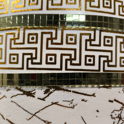 Jarrón Decorativo Elegante Blanco y Dorado – Diseño Alto de Estilo Lujo 1 metro
