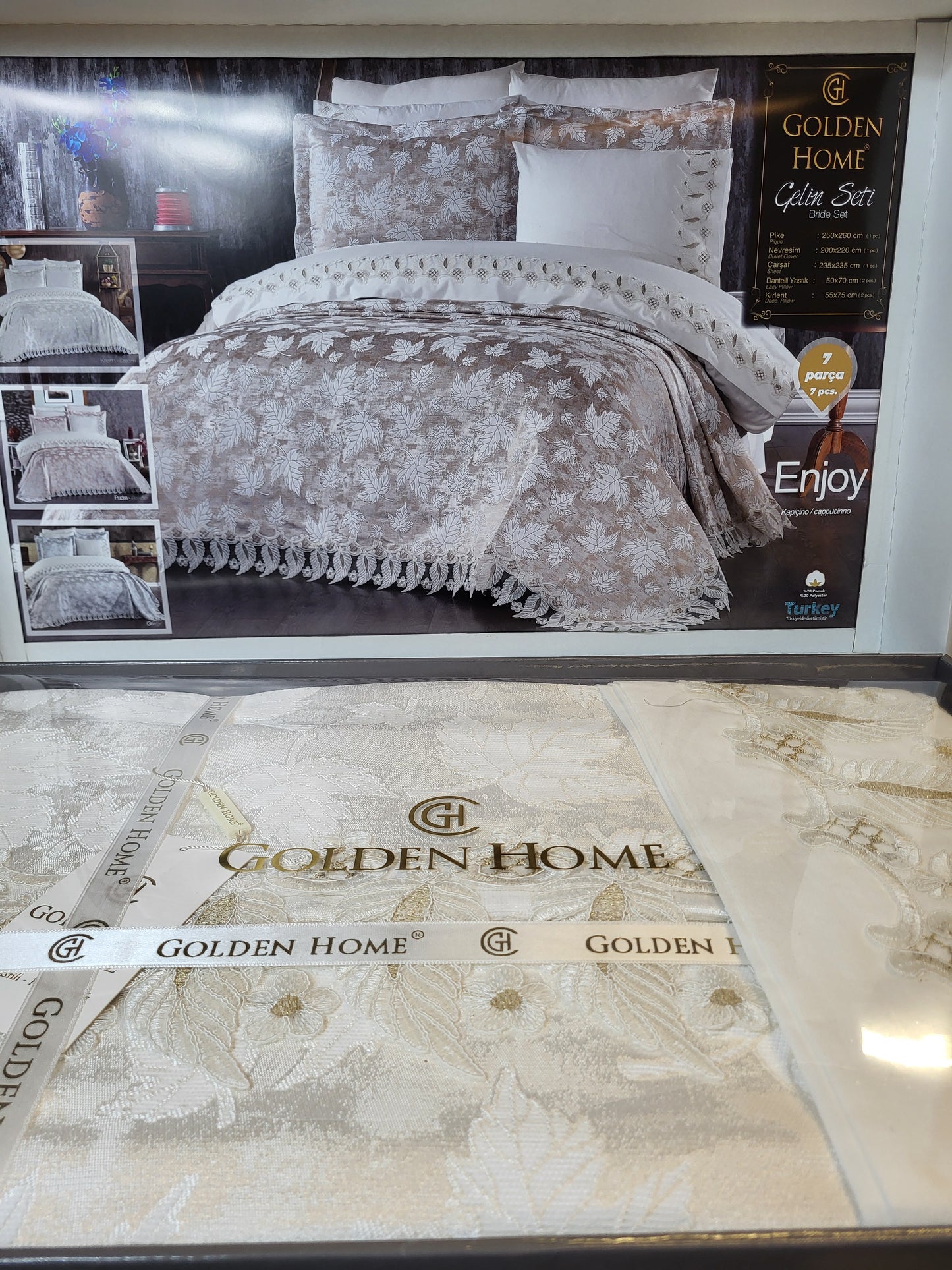 Conjunto de Cama para Noivas "Enjoy" – Elegância e Conforto para um Quarto Sofisticado - Cappuccino