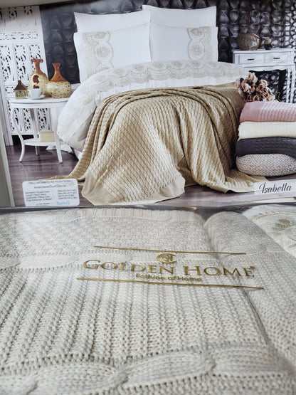 Juego de Cama "Isabella" – Sábanas con Manta de Punto para un Estilo Sofisticado