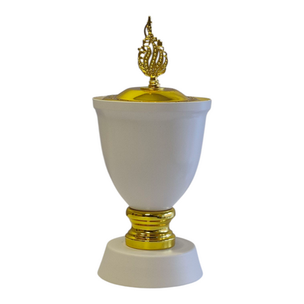 Incensário árabe branco e dourado — Design clássico com detalhes requintados