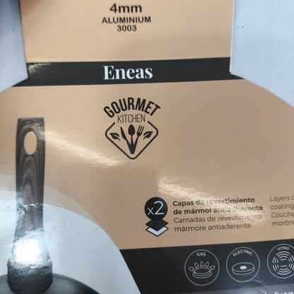 🖤 Sartén Gourmet Kitchen Eneas – Aluminio 4mm con Revestimiento Mármol Antiadherente