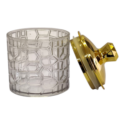 Set de 3 Botes de Plástico con Tapa Dorada – Diseño Elegante para Cocina o Decoración