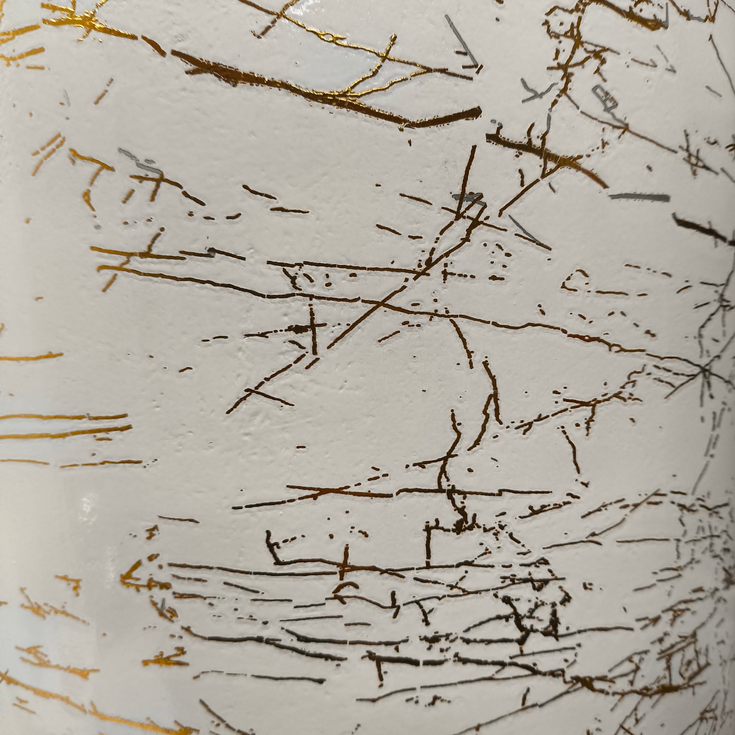 Jarrón Decorativo Elegante Blanco y Dorado – Diseño Alto de Estilo Lujo 1 metro