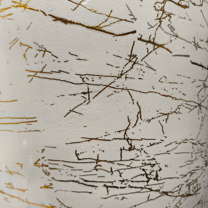 Jarrón Decorativo Elegante Blanco y Dorado – Diseño Alto de Estilo Lujo 1 metro