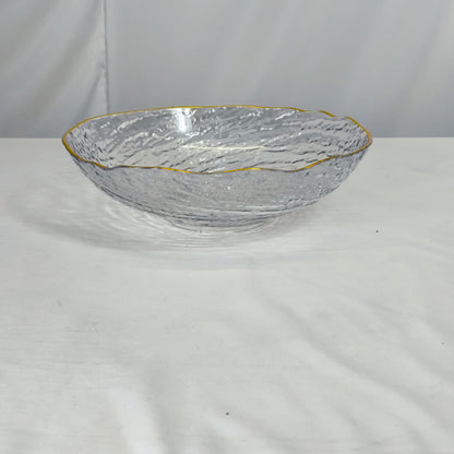 Taça de plástico com rebordo dourado – Elegância para a sua mesa