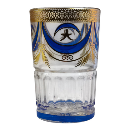 Vaso de Cristal Decorado para Té Árabe - Estilo Azul Nazar