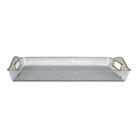 ✨ Bandeja Rectangular con Bordes Dorados ✨