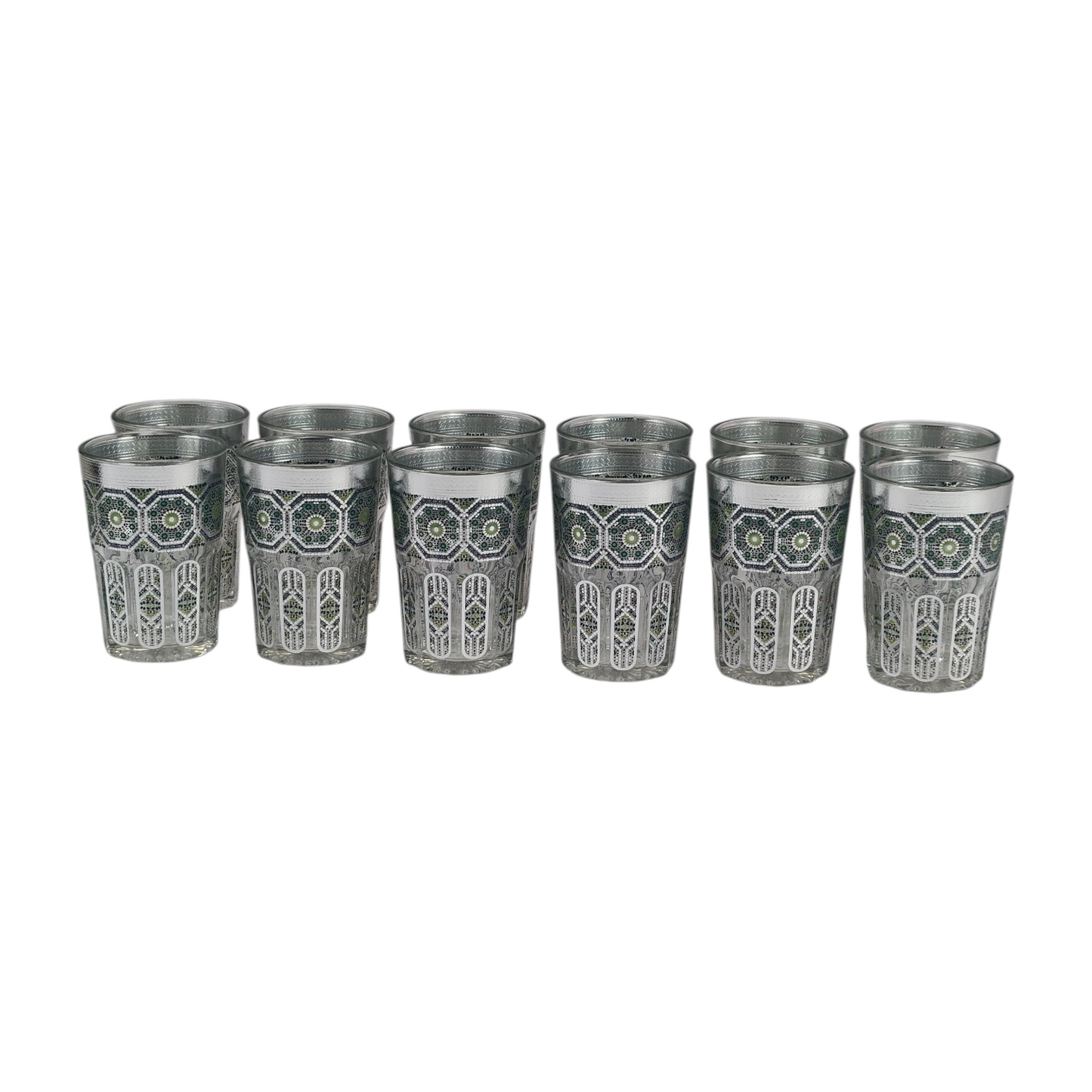 Vaso de Cristal Decorado para Té Árabe - Estilo Gris Plateado