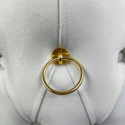 Silla terciopelo BELINDAV01 color beig claro, patas de metal dorado