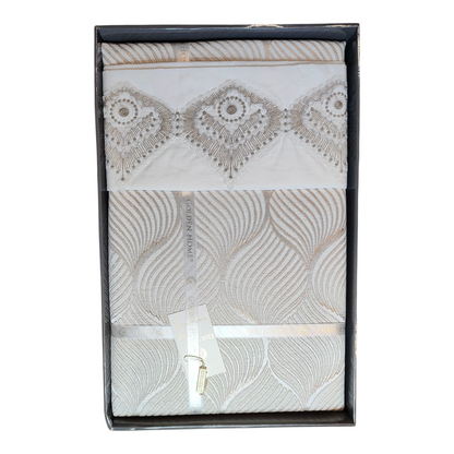Juego de Cama para Novias "Monza" – Elegancia y Estilo Contemporáneo - COLOR CAPUCHINO