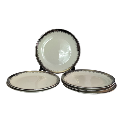 ✨ Set de Vajilla de 24 Piezas con Borde Plateado ✨