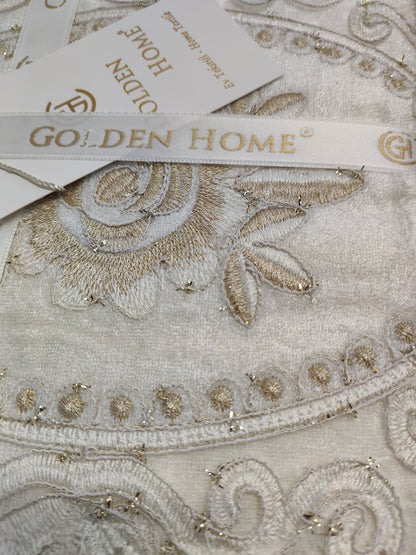 Juego de Cama de Lujo "Vicenza" – Elegancia Clásica con Estilo Barroco - COLOR CREMA