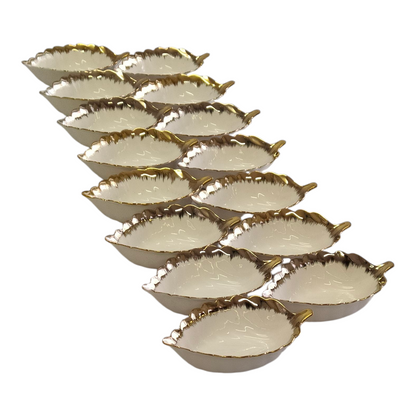 ✨ Juego de Cerámica Decorativa Hoja 15 cm x 9 cm – Pack 15