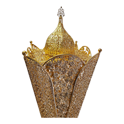 🕌 Incensário árabe dourado de 120 cm para instalação de pé – Decoração oriental de luxo